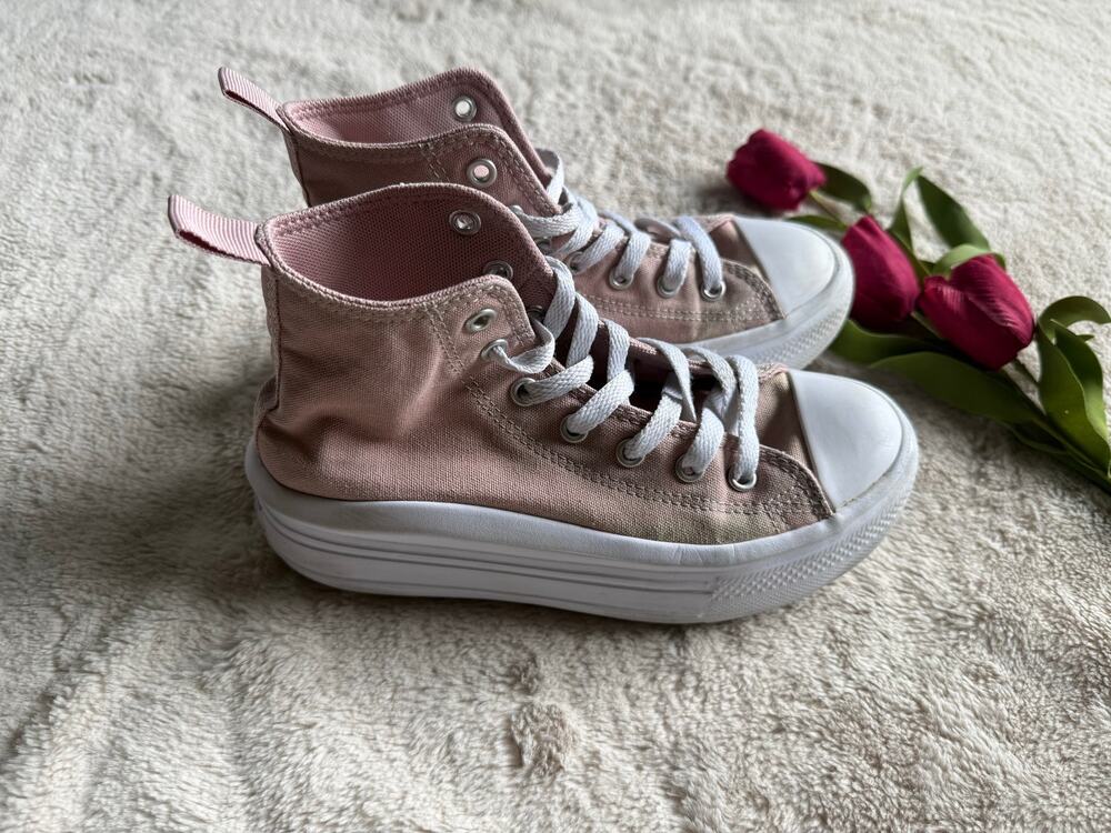 Converse Chuck Taylor High Stone Mauve Shoe Canvas Pink Sneakers kids Size 2